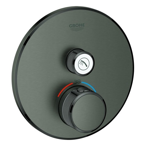 GROHE Thermostat Grohtherm SmartControl 29118 FMS rund 1 ASV hard graphite geb., 29118AL0