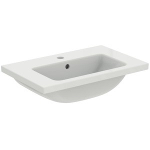 Ideal Standard Möbelwaschtisch i.life S 1 Hahnloch mit Überlauf 610x385x180mm Weiss mit Ideal Plus