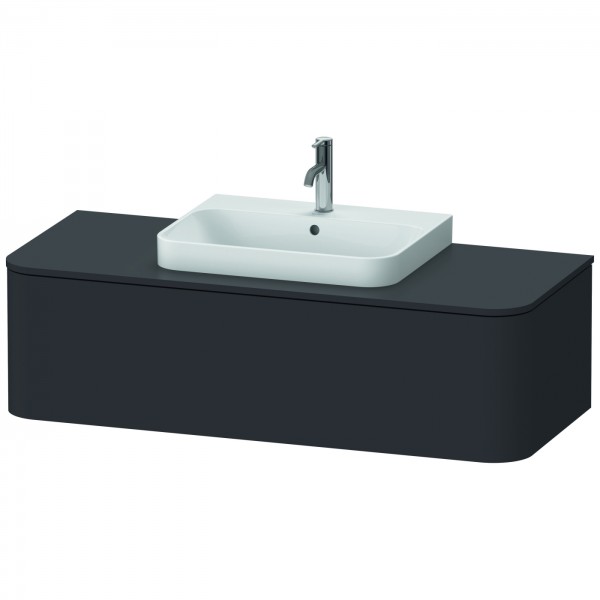 Duravit Happy D.2 Plus Konsolenwaschtischunterbau wandhängend Graphit Supermatt 1300x550x354 mm - HP