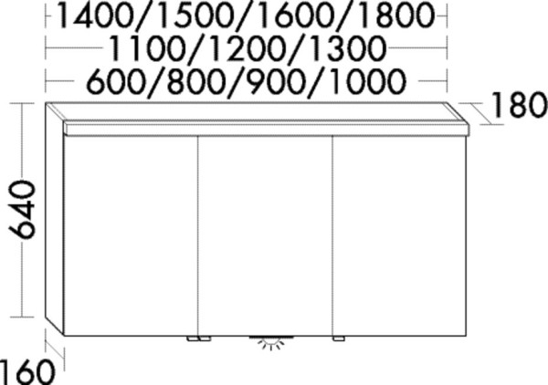 Burgbad Spiegelschrank Orell HGL 640x1200x180 Anthrazit Hochglanz, SPRV120LF3477