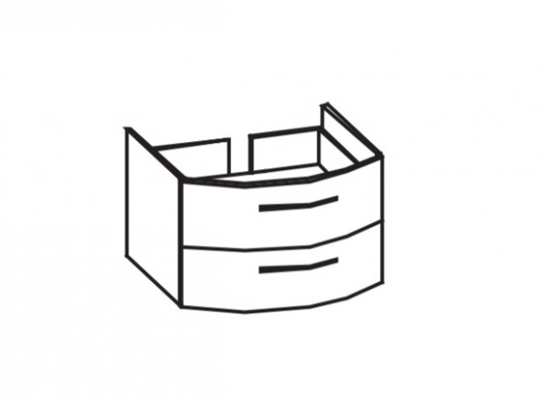 Artiqua 215 Waschtischunterschrank für Keramikwaschtisch, Stahlgrau Metallic, 215-WU2L-2-80-7141-88
