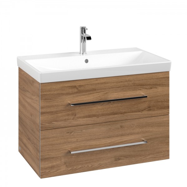 Villeroy & Boch Avento Waschbeckenunterschrank, 2 Auszüge, 776 x 514 x 452 mm, Kansas Oak