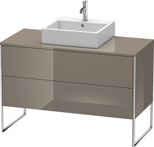 Duravit XSquare Konsolenwaschtischunterbau bodenstehend Flanell Grau Hochglanz 1200x548x778 mm - XS4